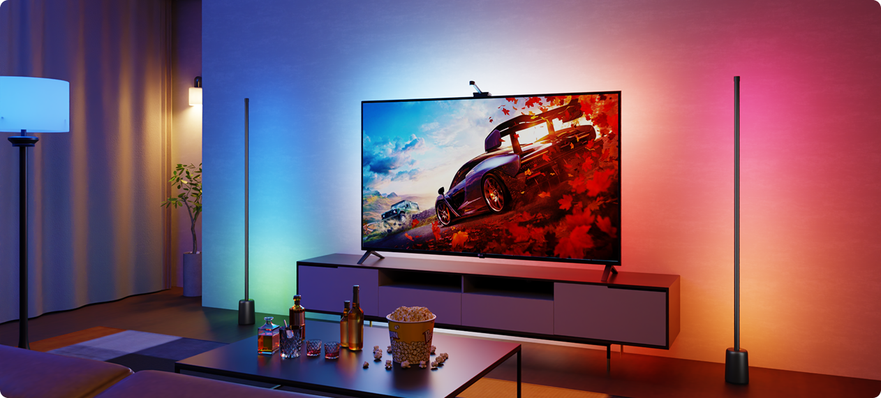 Comparison of Task vs Bias Lighting Placement Ambient lighting near a television set