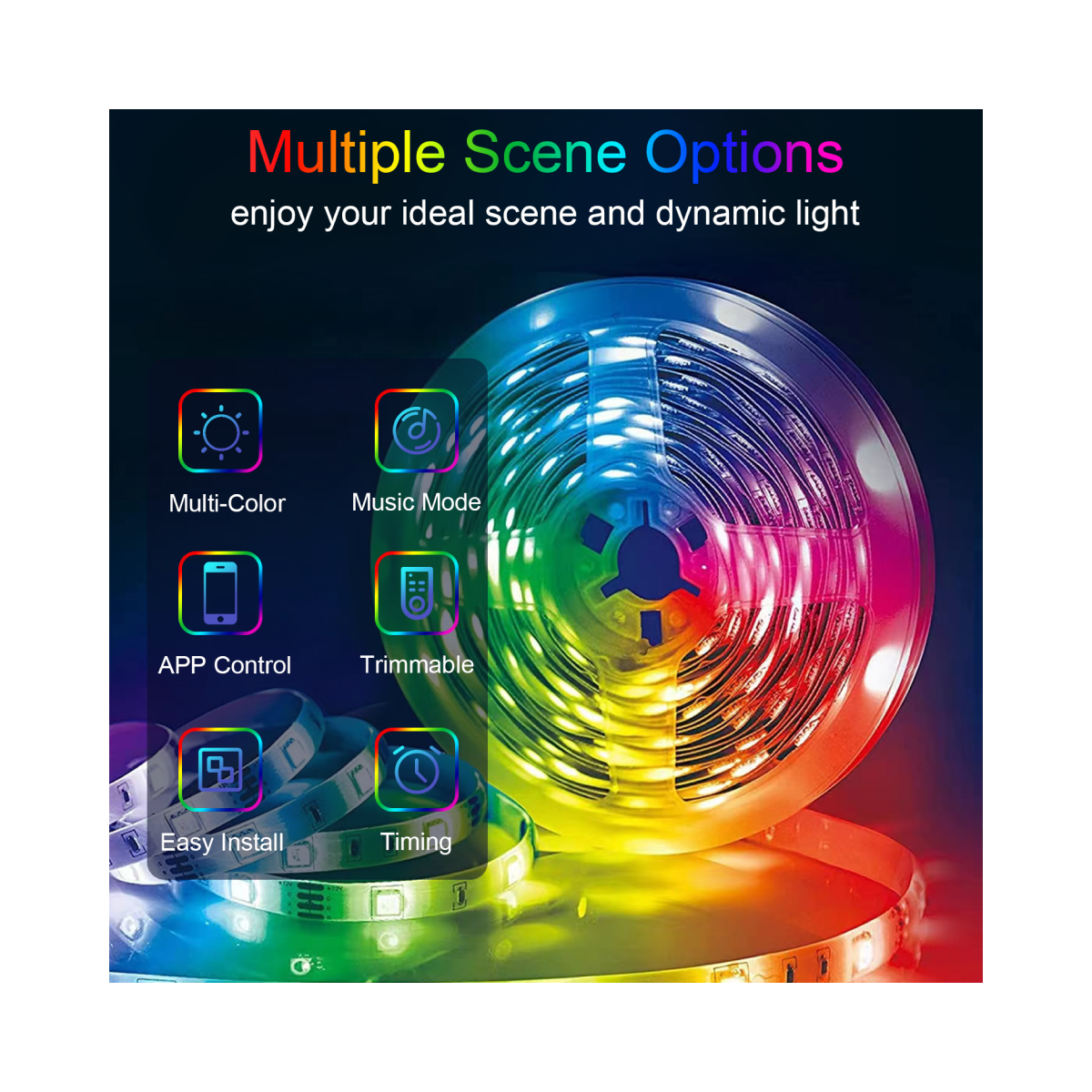 Ailofy Color Changing LED Smart Music Light Kit with App Control , Music Sync Lights.