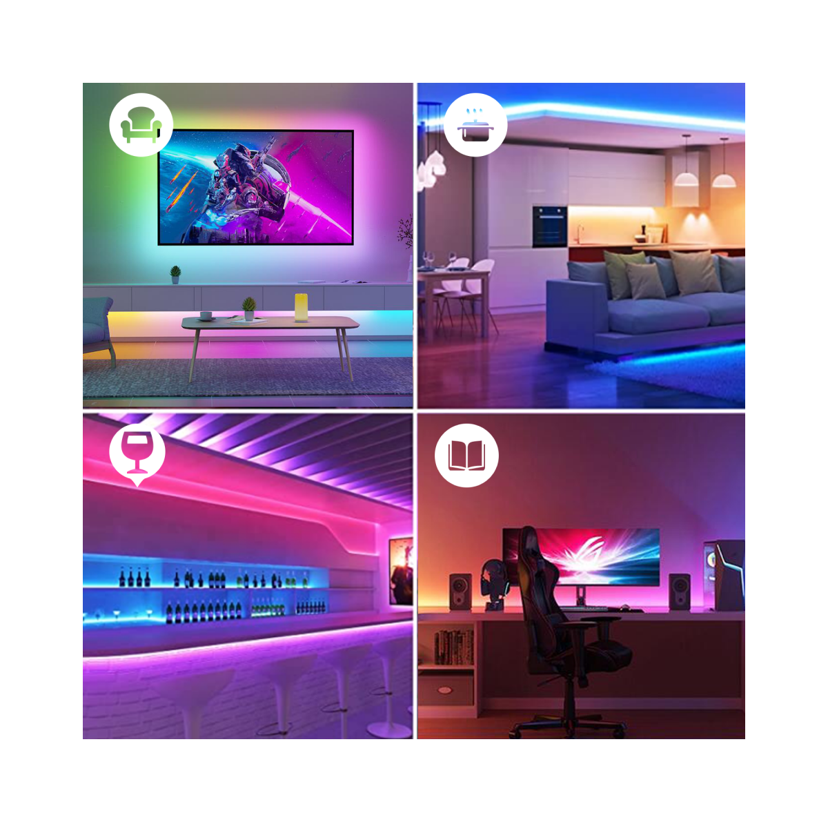 Ailofy Color Changing LED Smart Music Light Kit with App Control , Music Sync Lights.