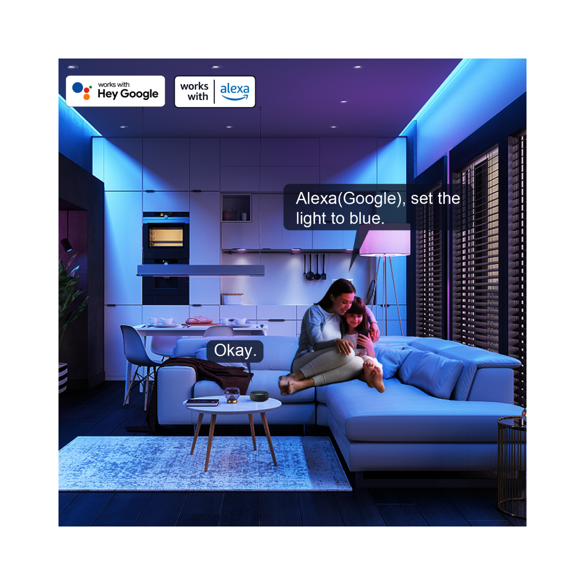 Ailofy Color Changing LED Smart Music Light Kit with App Control , Music Sync Lights.
